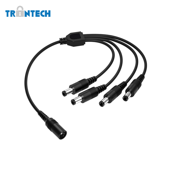 CCTV 4 Way Power Splitter Cable 1 Socket to 4 Plugs 2.1mm 01
